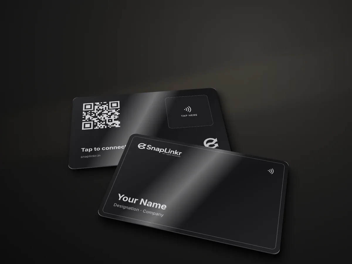 SnapLinkr black metal NFC business card
